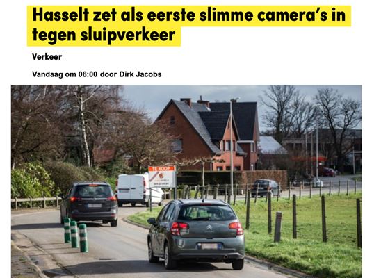 Hasselt zet als eerste slimme camera’s in tegen sluipverkeer