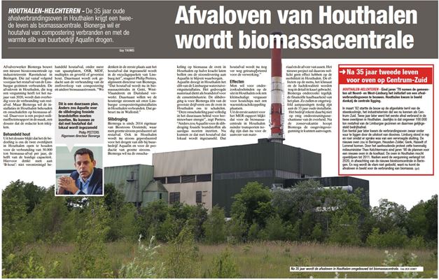 Afvaloven van Houthalen wordt biomassacentrale