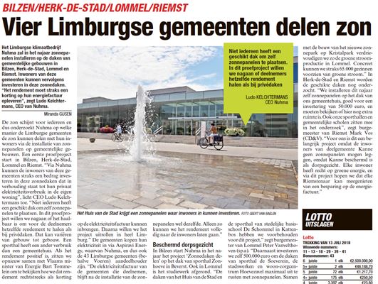 Vier Limburgse gemeenten delen zon